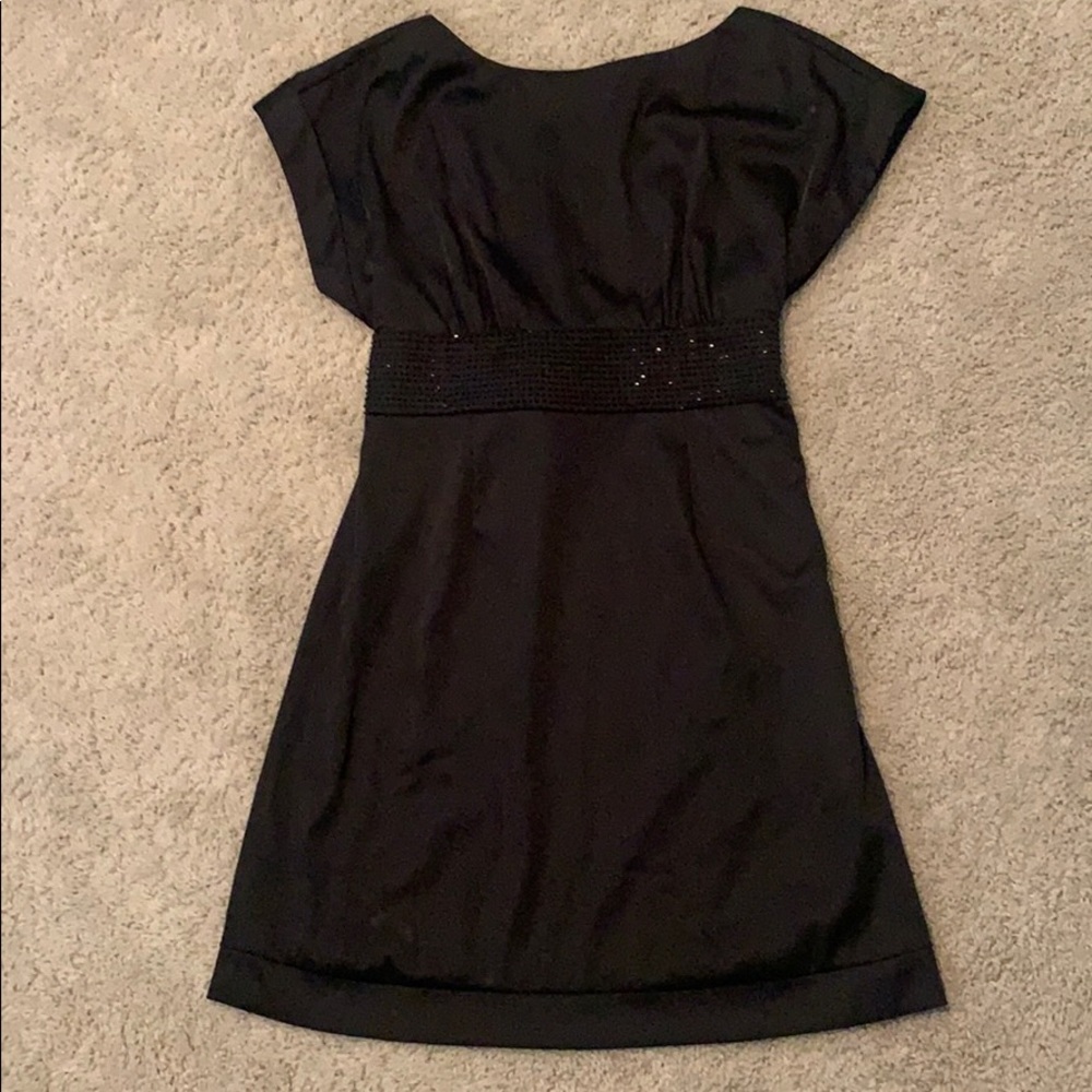 BCBG Black Satin Cocktail Dress